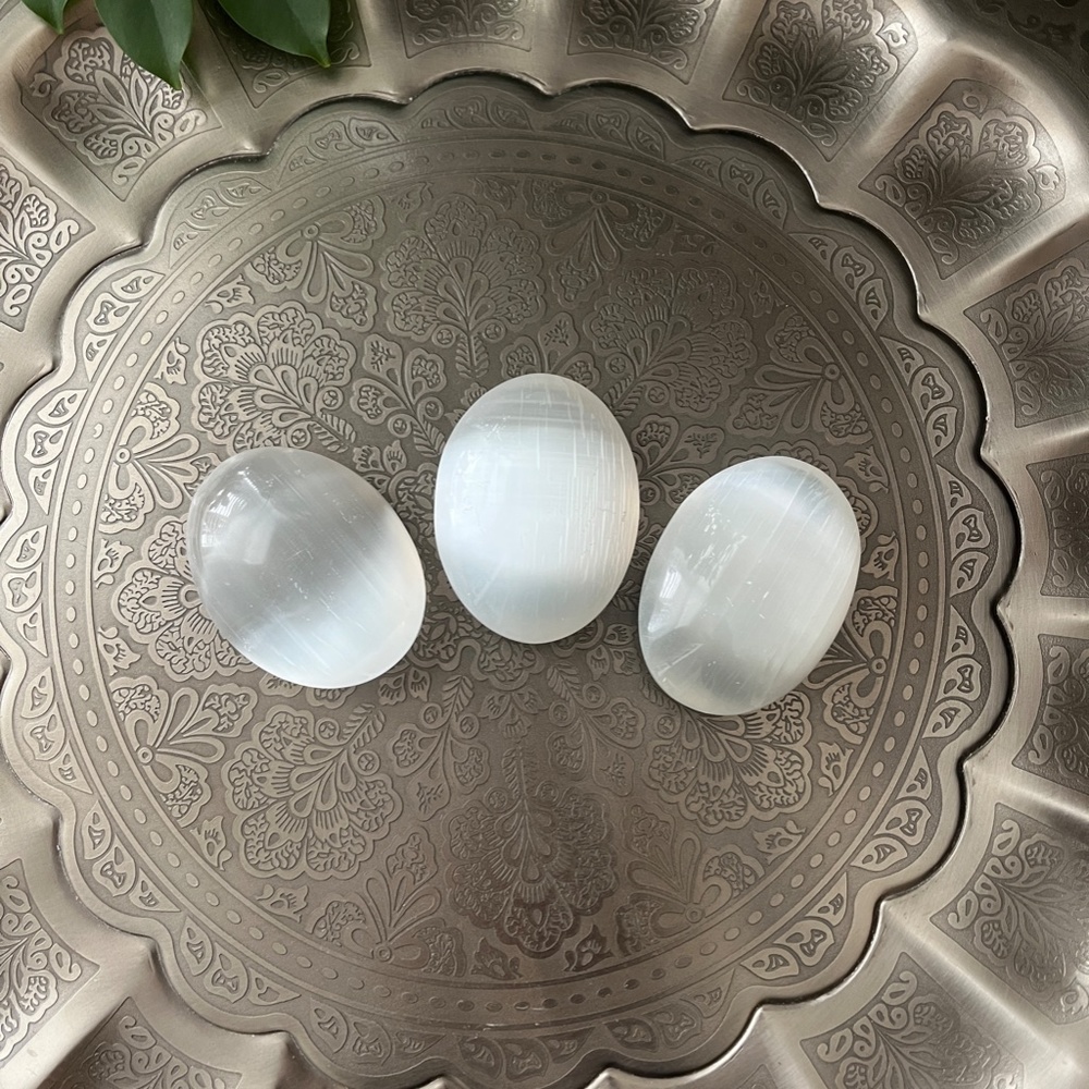 Large Selenite Palm Stone